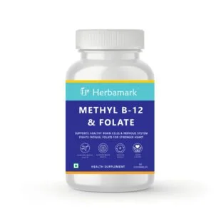 Methyl B12 & Folate | Vitamin B12, Vitamin B6 and Folate for Nerves, Brain Health and Energy l 60 Chewables